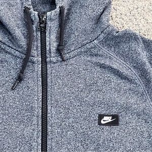 Nike French Terry Shoebox Full-Zip Cool Grey Black Heather Hoodie Mens Large